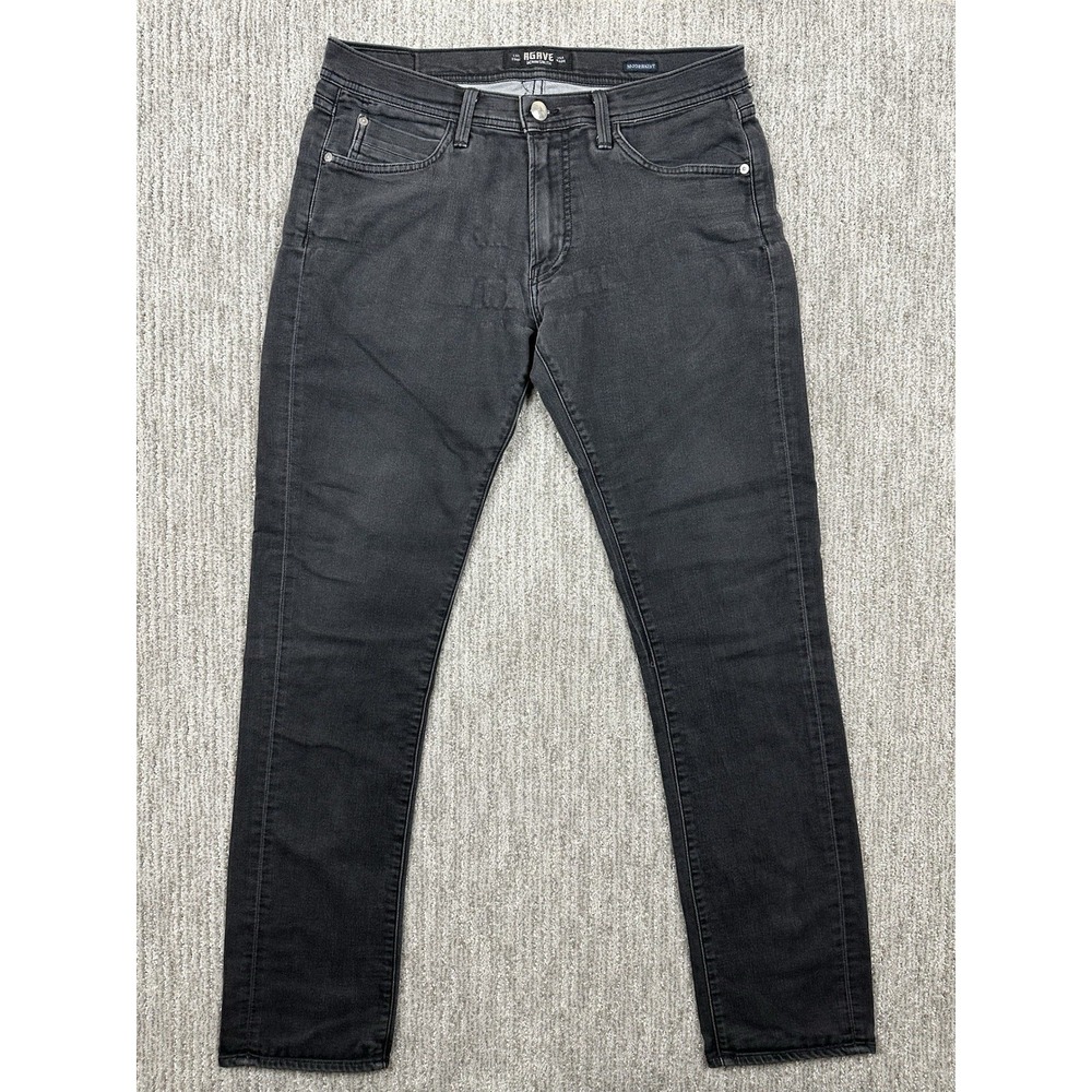 Agave Jeans Mens Sz 33 (fits 34x34) Black Denim Leg Modernist Fit Cotton USA